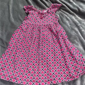 Pink and Black Geometric Dress